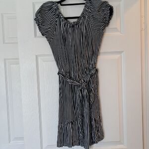 Faithfull the Brand Black and White Midi Wrap Dress